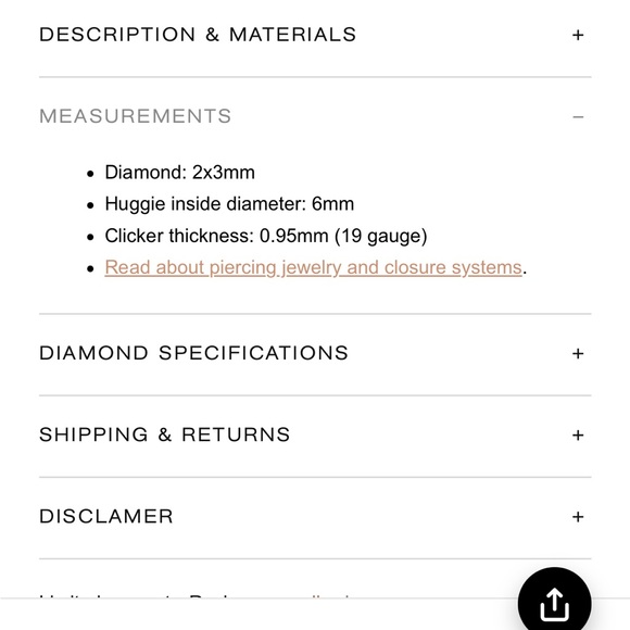 Pamela Love Diamond Raindrop Huggie (Single) - Picture 3 of 10